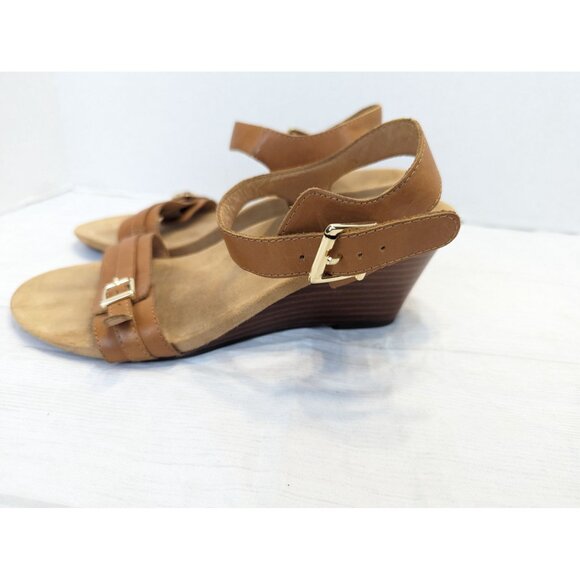 Vionic Noble Brown Laurie Wedge Sandals Tan Size 7 Comfort Beachy - Picture 7 of 15